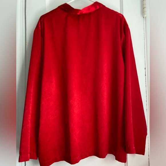 Delicates Red Long Sleeves Nightgown Top, size: XL - Picture 3 of 11